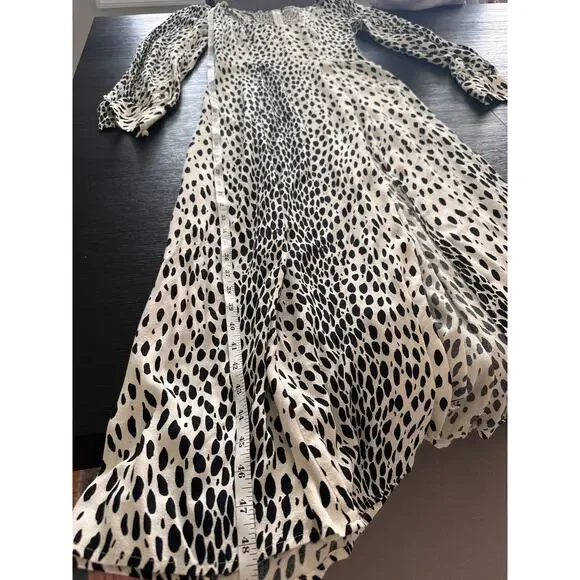 Reformation Alessi Polka Dot Ivory Long Sleeve Midi Dress size 4 - Picture 8 of 10